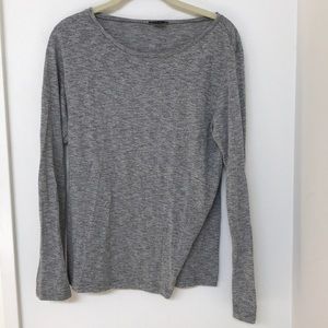 Grey long sleeve theory striped tee shirt